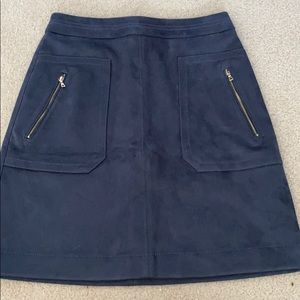 LOFT blue suede skirt